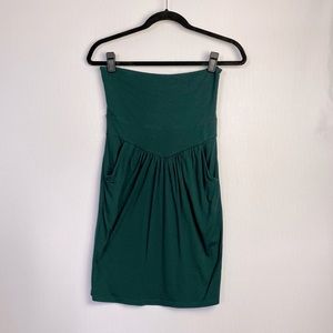 Fighting Eel Strapless Mini, Green Dress, sz Small